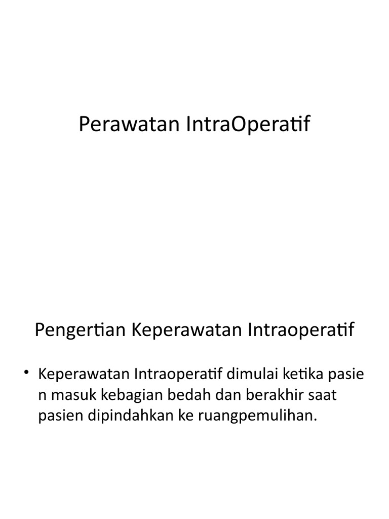 Perawatan Intra Operatif | PDF
