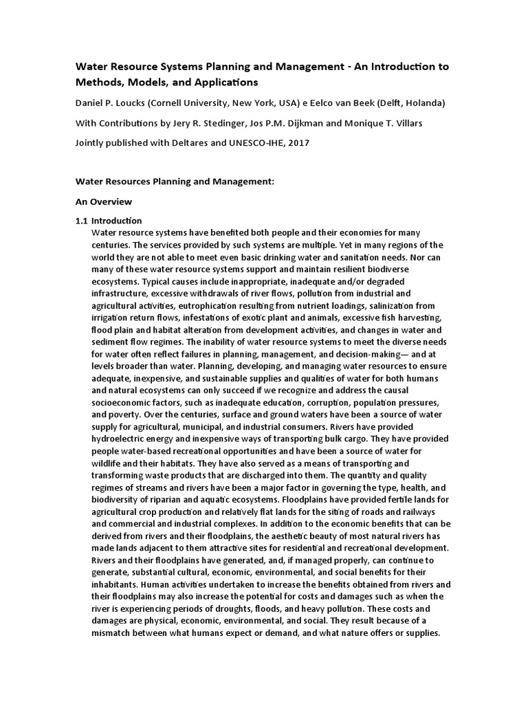LIVRO LOUCKS INTRODUÇÃO E CASOS Water Resource Systems Planning and ...