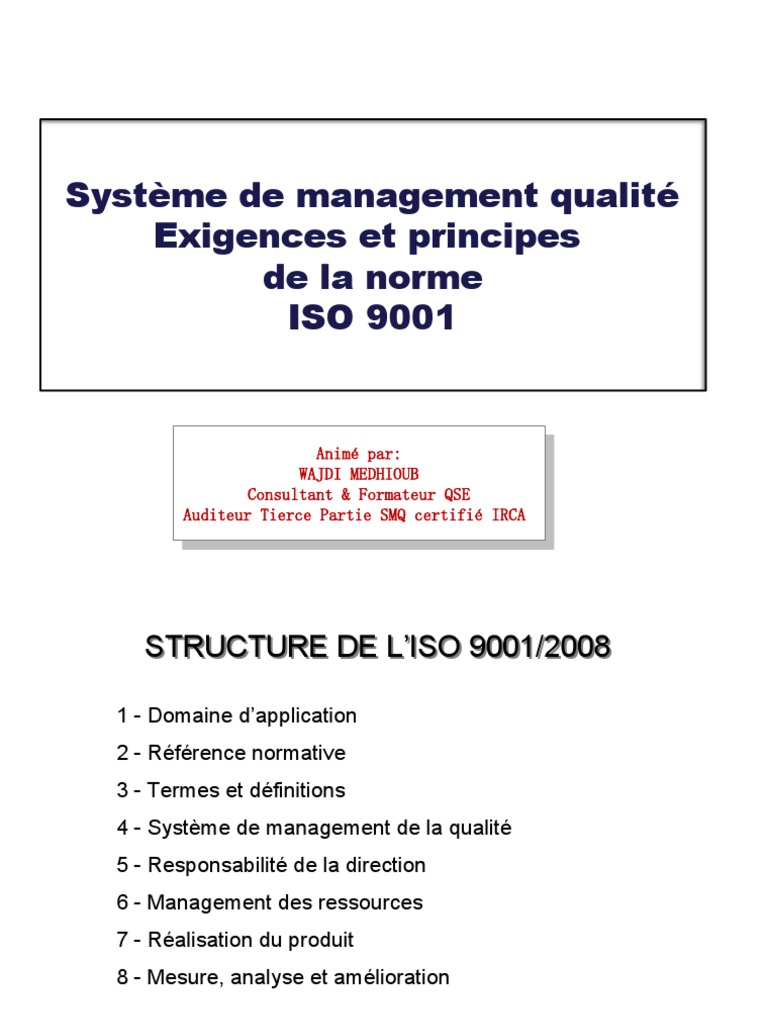 ISO 9001 Ed 15 | PDF | Système de management de la qualité | Management ...