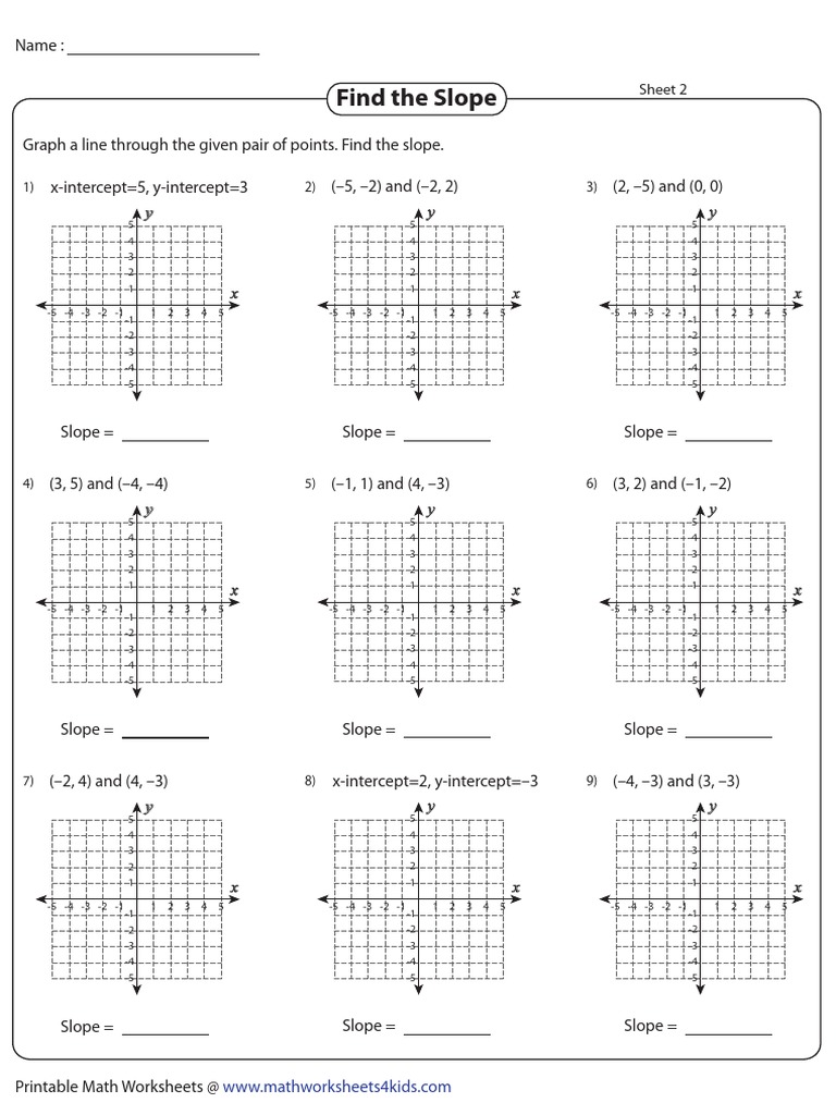 Find The Slope: Sheet 2 | PDF | Teaching Mathematics