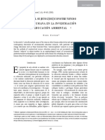 Repensar El Sujeto La Accion Del Ser Humano en La Investigacion Ambiental