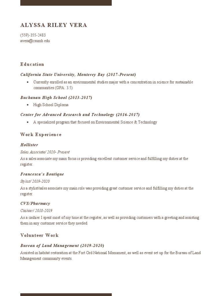 Alyssa Vera Resume-2020 | PDF