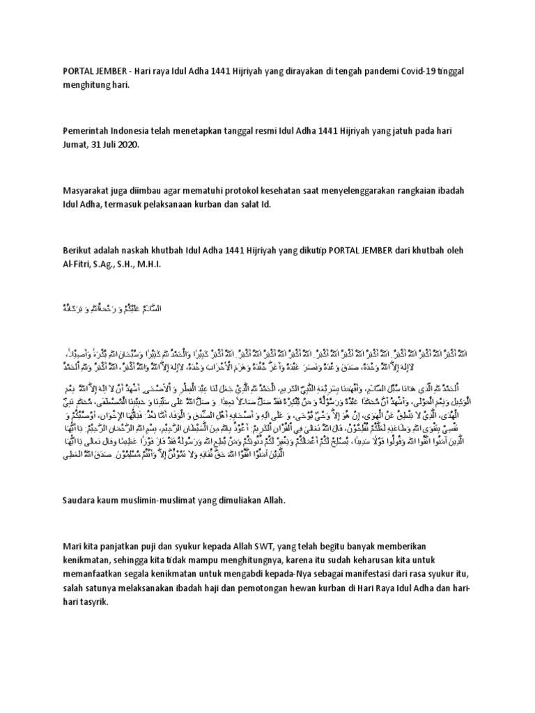Khutbah Idul Adha PDF