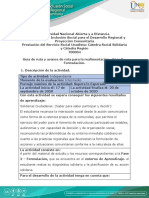 Guía de ruta y avance de ruta para la realimentación - Fase 2 - Formulación