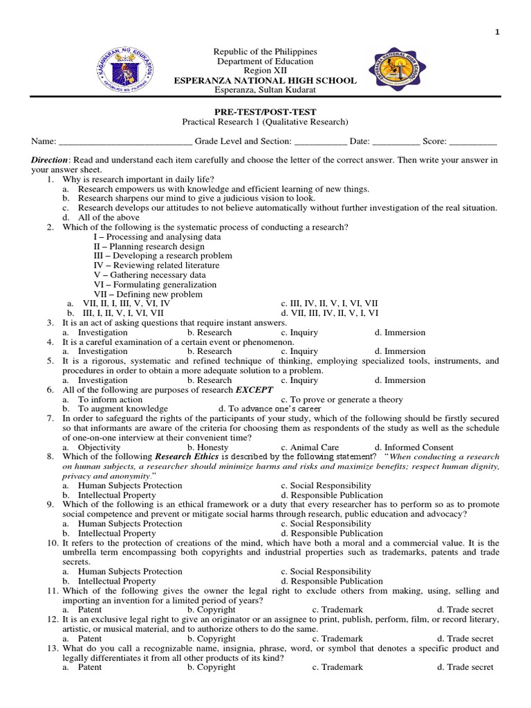 Pre Test Post Test in Qualitative Resear PDF | PDF | Qualitative ...