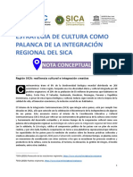 CONCEPT NOTE - Estrategia de Cultura Como Palanca de La Integración Regional SICA PDF