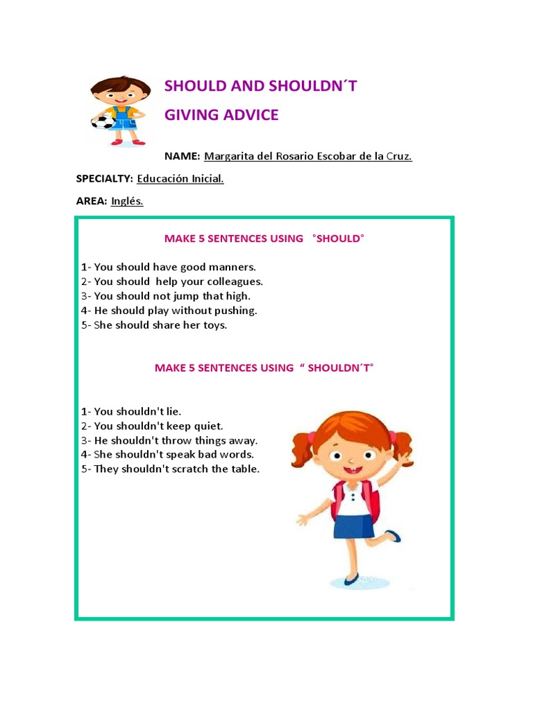 Should and Shouldn T Giving Advice | PDF