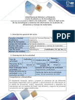 Guía de Actividades y Rúbrica de Evaluación - Tarea 3 Aplicación de Las Tecnologías y Sistemas de Información en El Diseño de Almacenes y Manejo D