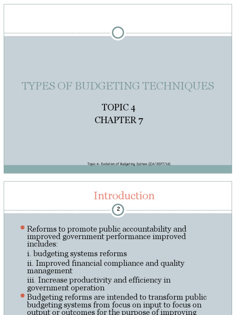 PSA522 4.TYPES OF BUDGETING TECHNIQUES New PDF Program Evaluation Evaluation