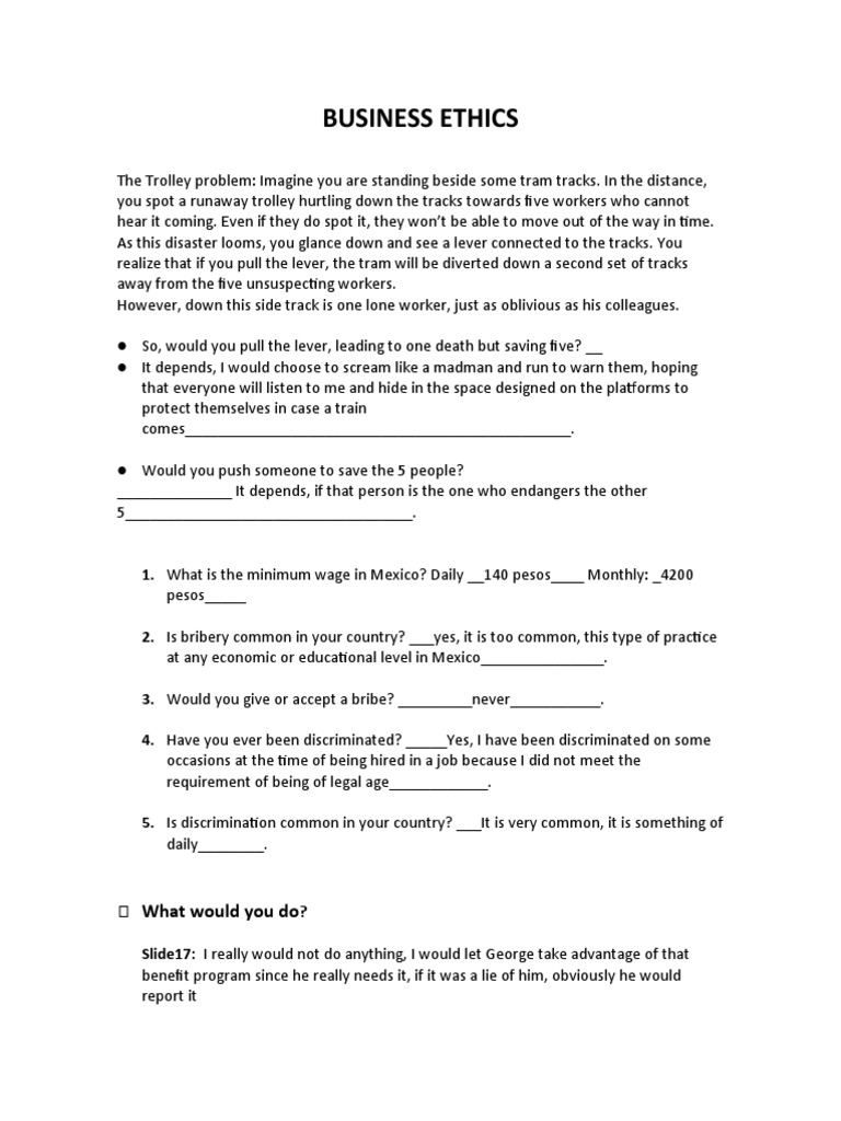 Business Ethics and Moral Dilemmas | PDF