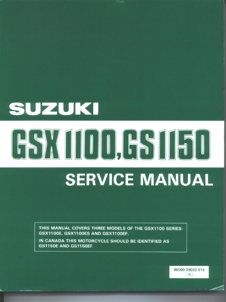 Suzuki GSX1100, GS1150 '84-'86 Service Manual PDF | PDF