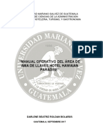 Manual Operativo Del Área de Ama de Llaves Hotel Hawaian Paradise