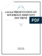 Paper Presentation On Sovereign Immunity Doctrine
