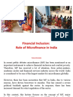 Financial Inclusion: Role of Microfinance in India