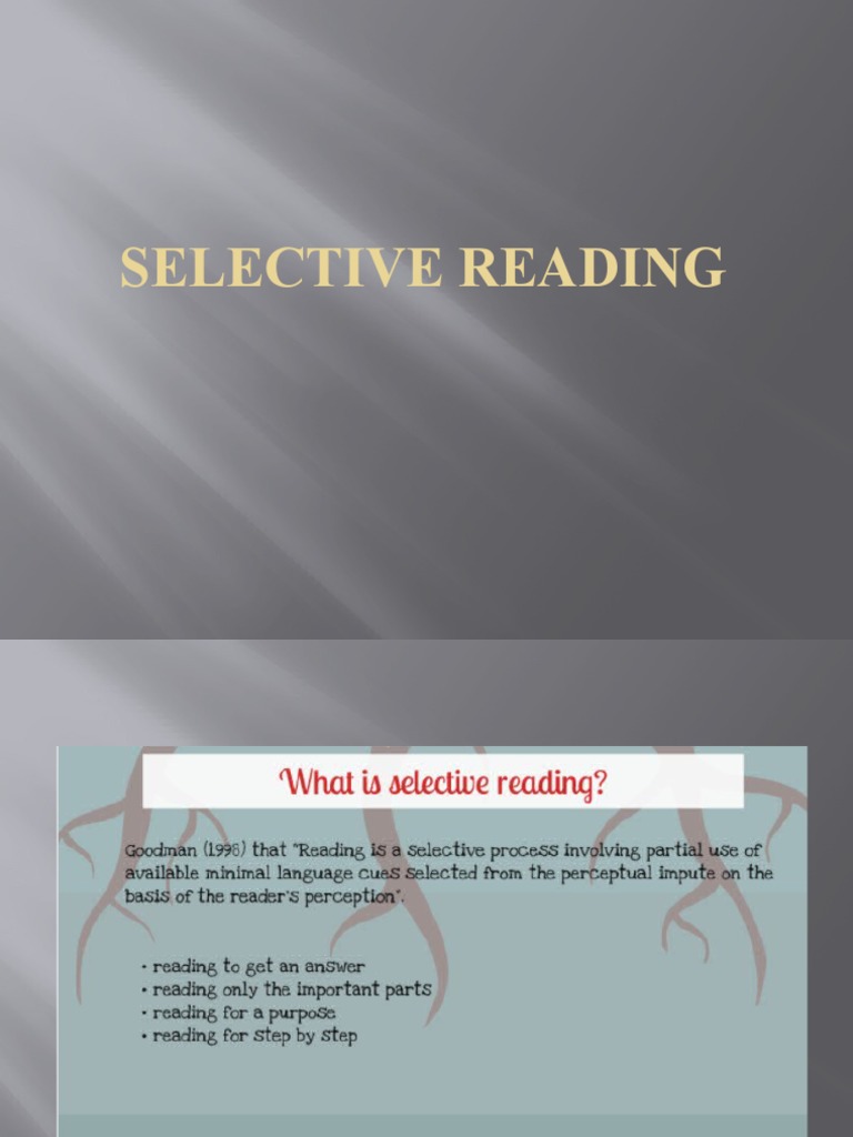 Selective Reading Techniques Explained | PDF