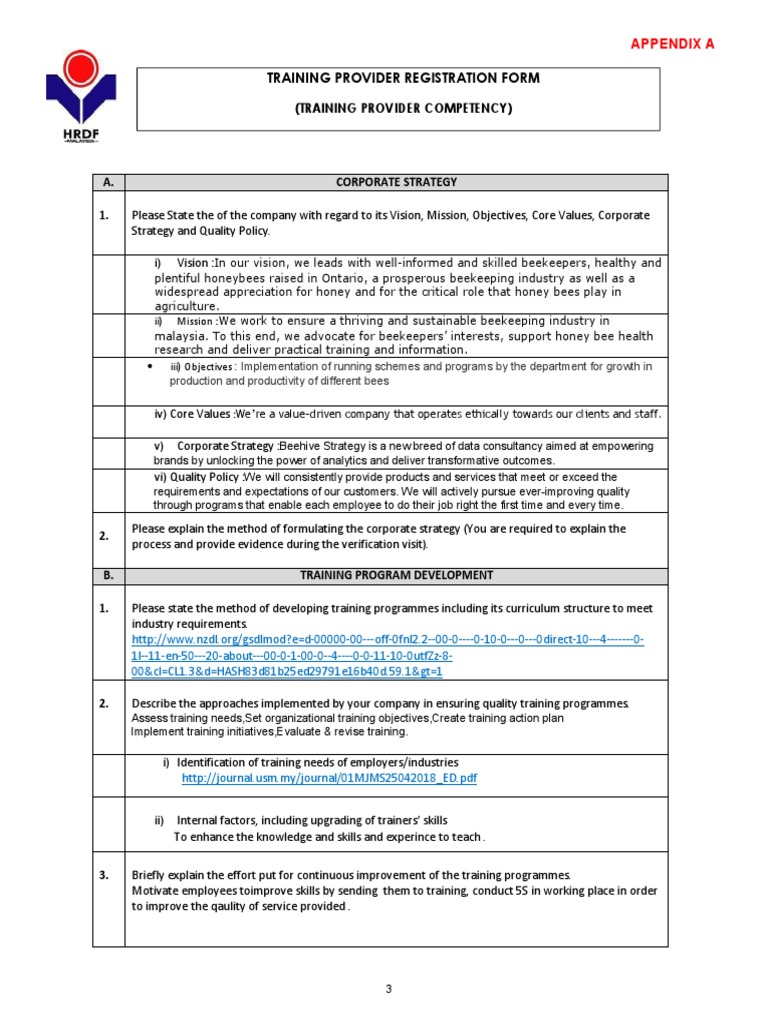 Training Provider Registration Guide | PDF | Beekeeping | Strategic ...