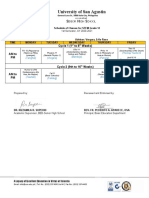 University of San Agustin: Cycle 1 (1 To8 Weeks) AM To PM Cycle 2 (9th To 16 Weeks) AM To PM