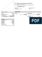 University of San Agustin - Basic Education Department: Assessment Form