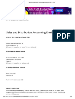298px x 396px - Accounting Entries - SAP SD Forum | PDF | Invoice | Debits And Credits