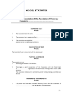 Model Statutes: Articles of Association of The Association of Honorary Consuls in