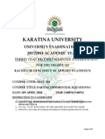 Karatina University: University Examinations 2017/2018 ACADEMIC YEAR