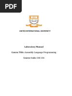 Laboratory Manual Course Title: Assembly Language Programming Course Code: CSE 236