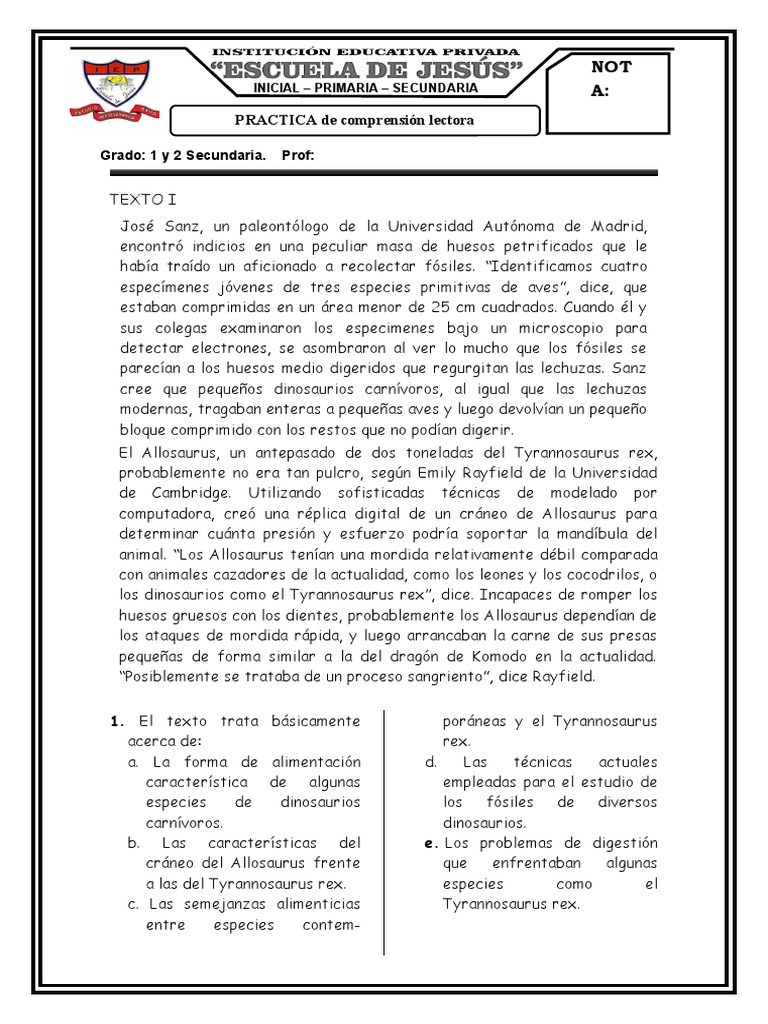 Comprensión de Textos II Trimestre Intencionalidad y Tono Del Texto | PDF |  Quinua | Dinosaurios