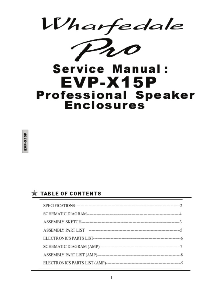 EVP-X15P: Ser Vice Manual | PDF