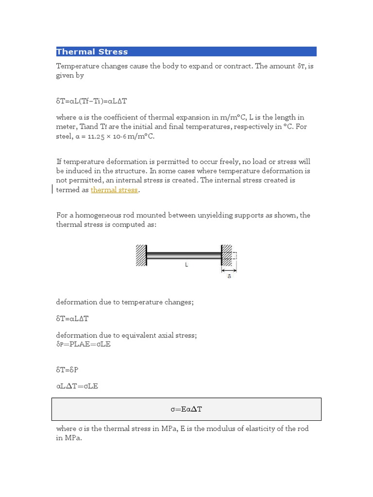Thermal Stress Calculations and Examples | PDF | Beam (Structure ...