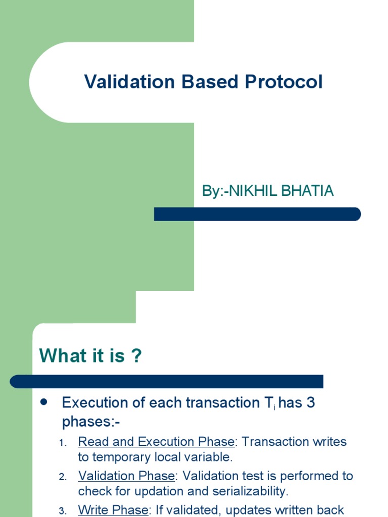 Validation Based Protocol
