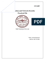 CO 405 Information and Network Security Practical File: Delhi Technological University