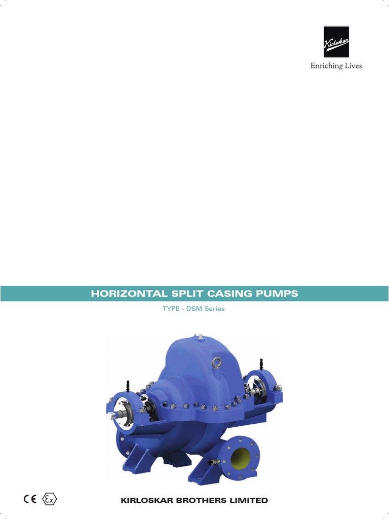 Kirloskar DSM Horizontal Split Pumps | PDF | Bearing (Mechanical) | Pump
