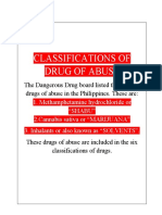 Classifications of Drug of Abuse