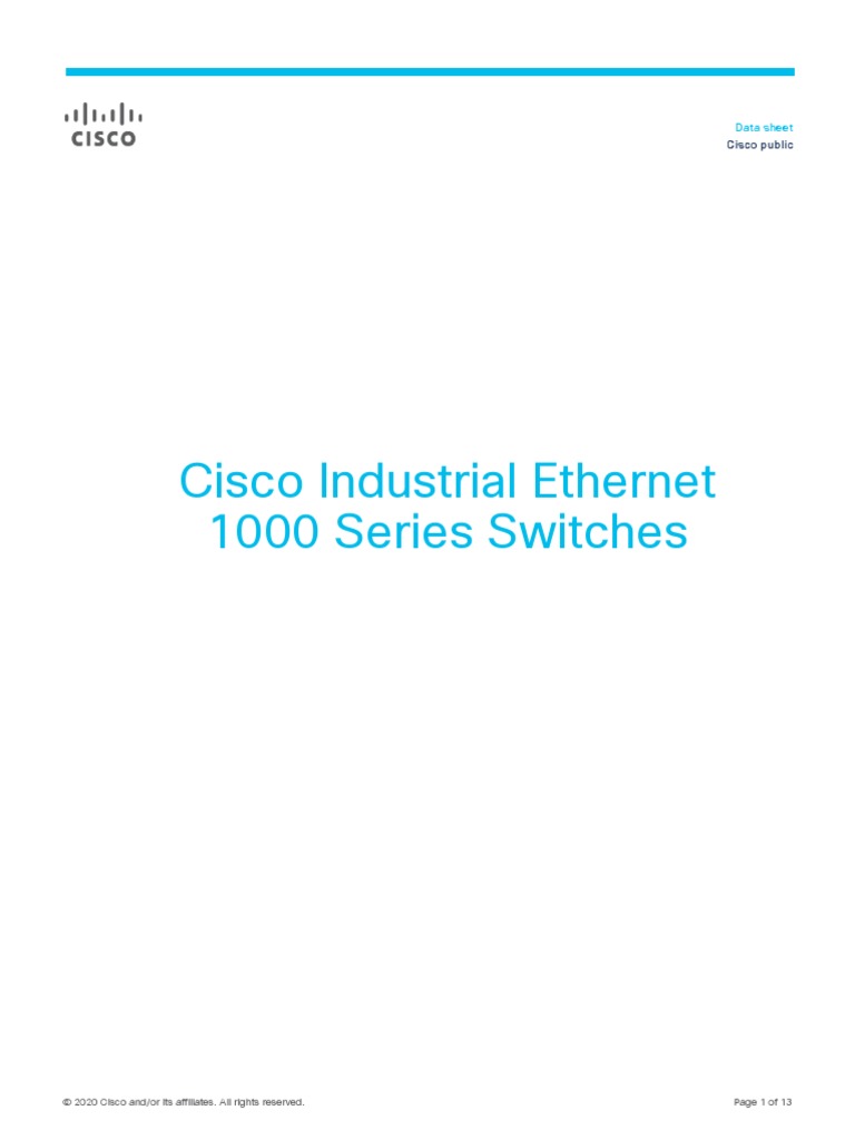 Cisco Industrial 1000 Series Switches PDF Computer Network