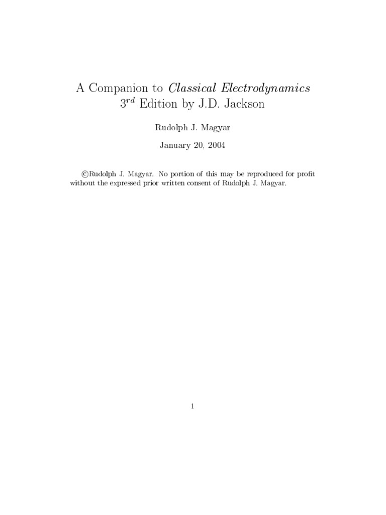 Electrodynamics by jackson
