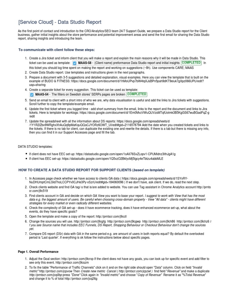 Data Studio Report Creation Guide | PDF | Spreadsheet | Analytics