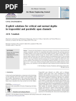 Explicit Solutions For Critical and Normal Depths in Trapezoidal and Parabolic Open Channels