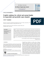 Explicit Solutions For Critical and Normal Depths in Trapezoidal and Parabolic Open Channels