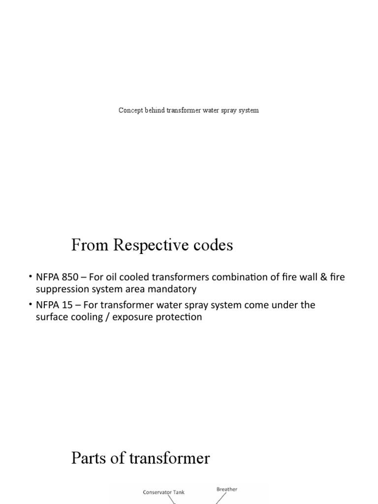 Transformer Water Spray System Guide | PDF