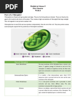 Module in Science 9 First Quarter Week 6 Parts of A Chloroplast