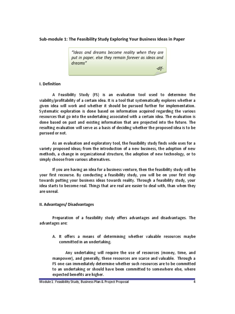 Feasibility Study: Assessing Business Ideas | PDF | Feasibility Study ...