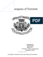 The Emergence of Terrorism: Submitted By: Ajmal Maarij 08EPS1267 ST - Joseph's College (Autonomous), Bangalore-560027