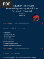 Introduction To Software Reverse Engineering With Ghidra Session 2: C To ASM