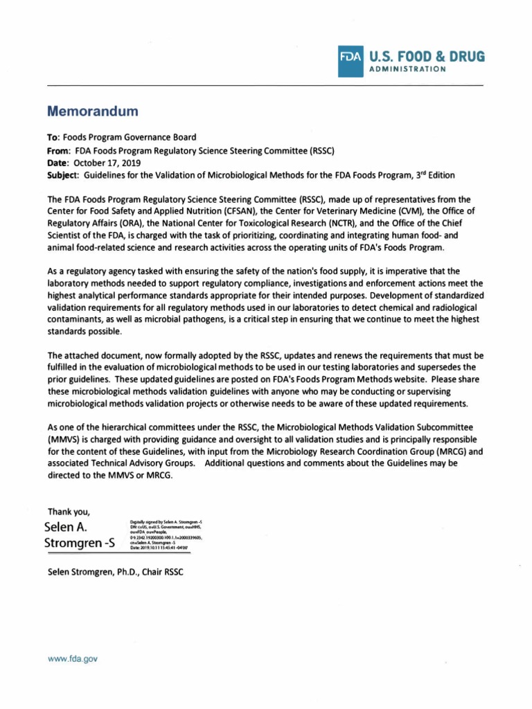 FDA Microbiological Methods Validation Guide | PDF | Food And Drug ...