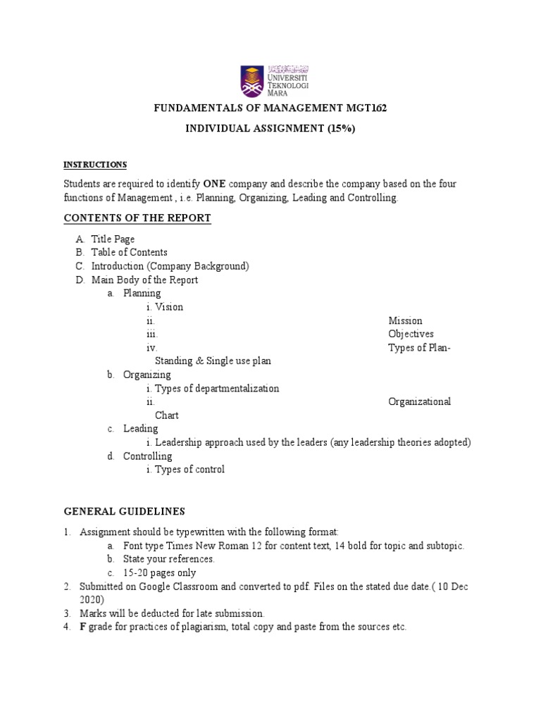 Individual Assignment Mgt 162 Pdf