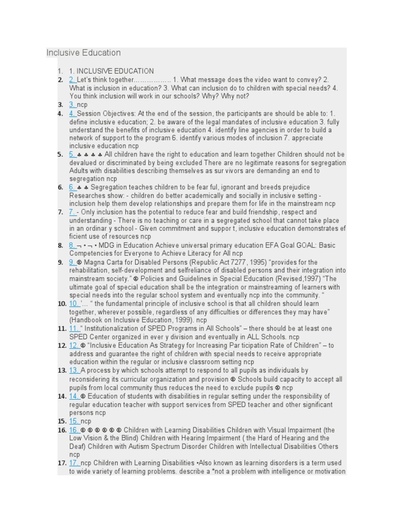 Inclusive Education PDF Visual Impairment Special Education