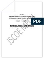 Turbomachines Lab Manual: Department of Mechanical Engineering