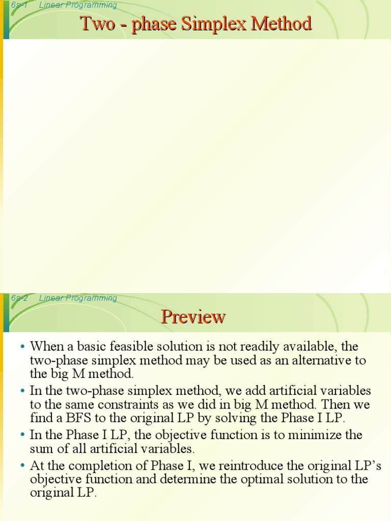 NOTES 4 - Two-Phase Method | PDF | Linear Programming | Theoretical ...