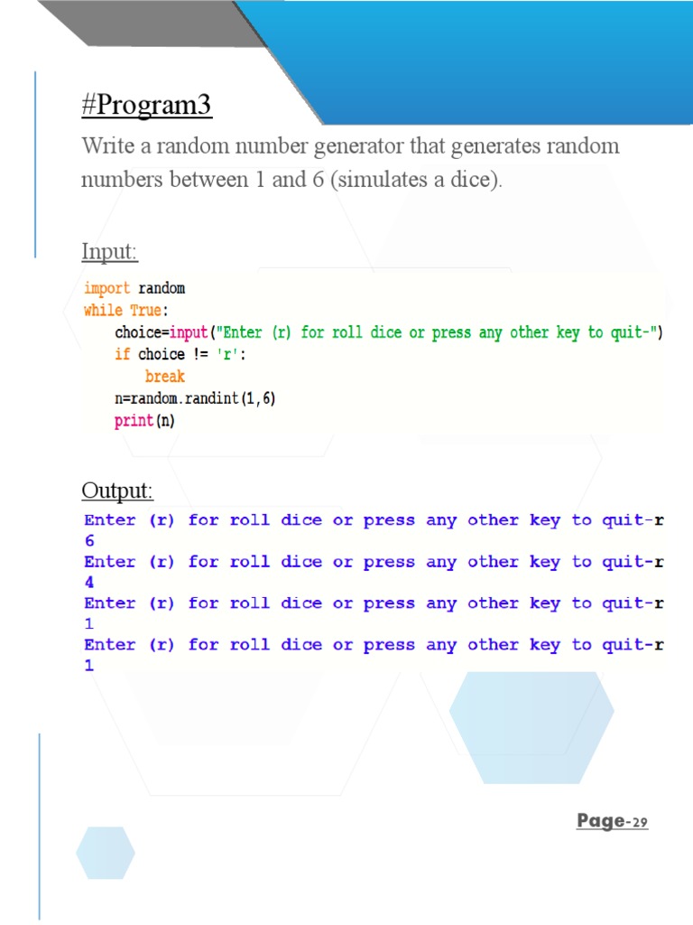 #Program3: Write A Random Number Generator That Generates Random ...