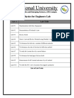 National University: Physics For Engineers Lab